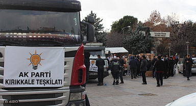 AK PARTİ’DEN 10 TIR İHTİYAÇ MALZEMESİ