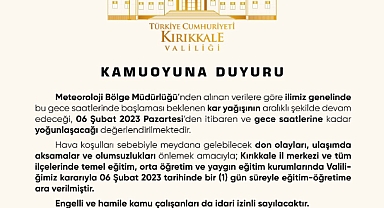 Okullar tatil edildi