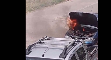KIRIKKALE’DE ARACIN MOTORU YANDI