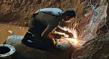 KIRIKKALE’DE SU HATLARININ BAKIMI GECE YARISI DA DEVAM EDİYOR