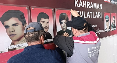 ŞEHİT RESİMLERİNİN BAKIMI YAPILDI